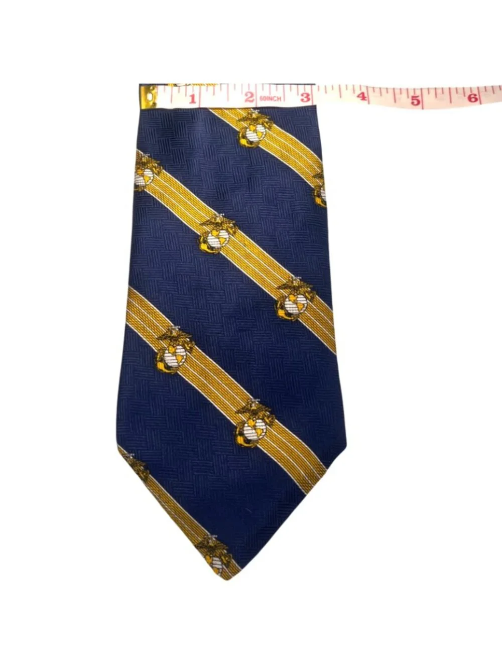London 400 Cambridge Apparel Navy & Gold Silk Tie W Marine Corps Emblem (3/$15)